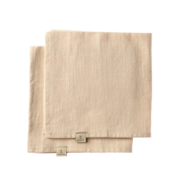 Pack 2 servilletas algodón con ramio beige / 40x40 cm