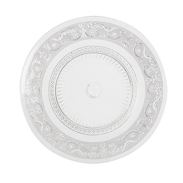 Plato postre cristal relieve 14.7x1.8c